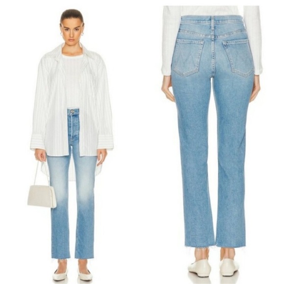 MOTHER Sky Blue Cropped Jeans - Picture 2 of 10